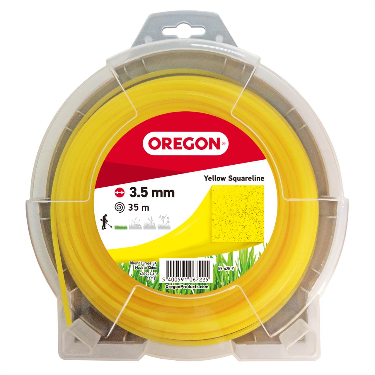 OREGON - quadratischer Faden in gelb 3,5mm x 35m